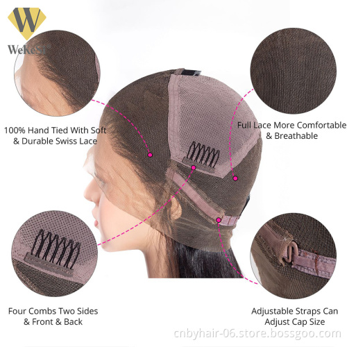 Cuticle aligned 40 inch Straight human lace wig transparent swiss hd lace wig full lace human hair wigs for black women